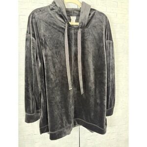 Chico's womens hoodie velour  super soft pop over cozycore minimalist plus size
